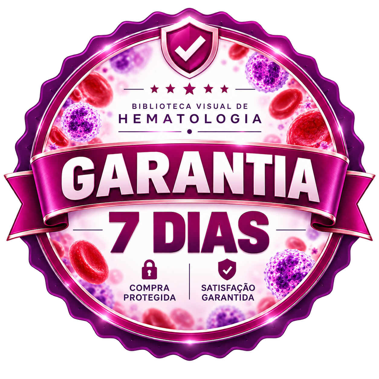 Selo de garantia de 7 dias da Biblioteca Visual de Hematologia